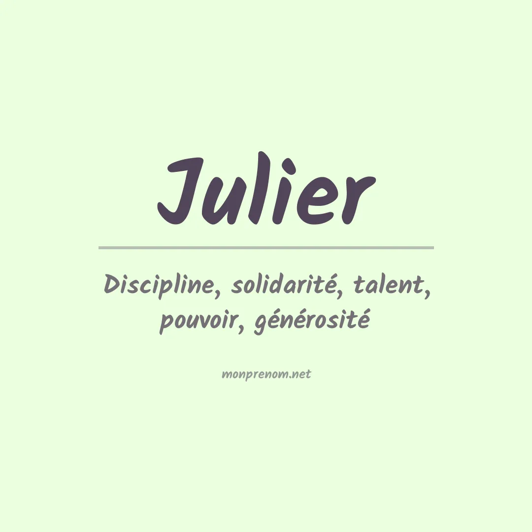 Signification du Prénom Julier