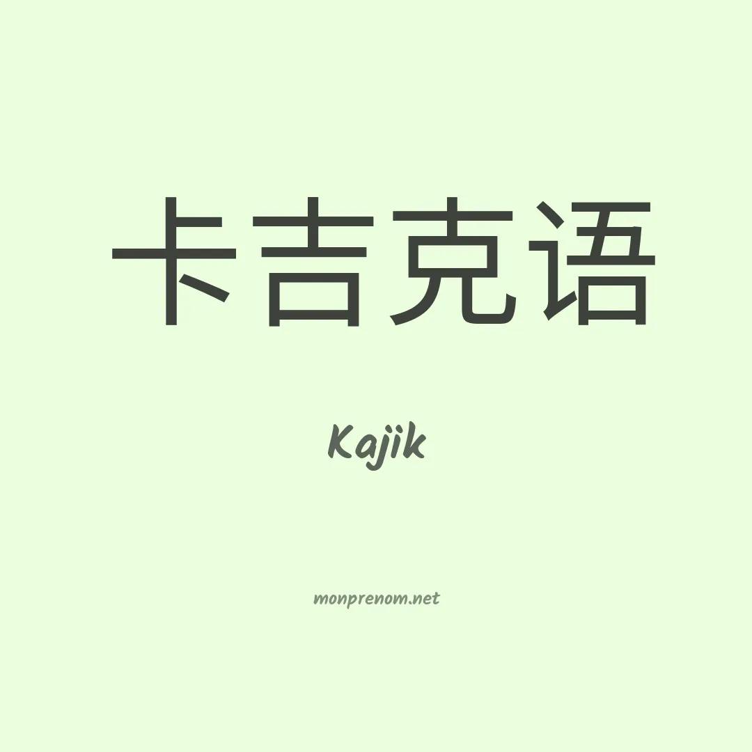 Kajik en chino
