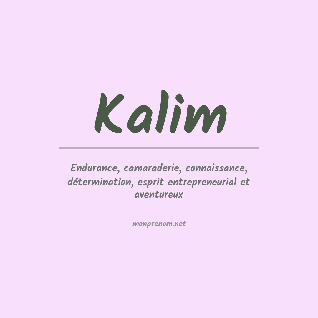 Signification du Prénom Kalim Signification du Prénom Kalim