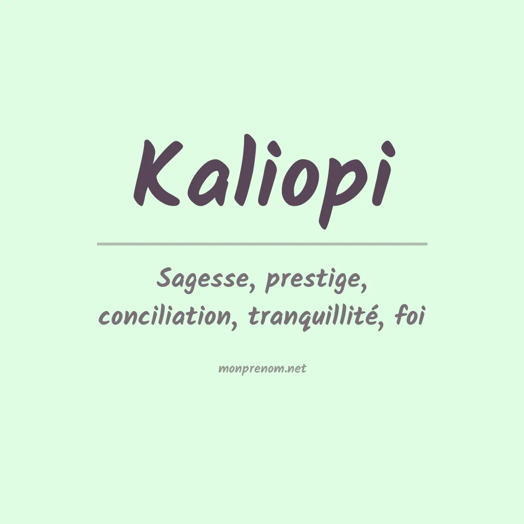 Signification du Prénom Kaliopi Signification du Prénom Kaliopi