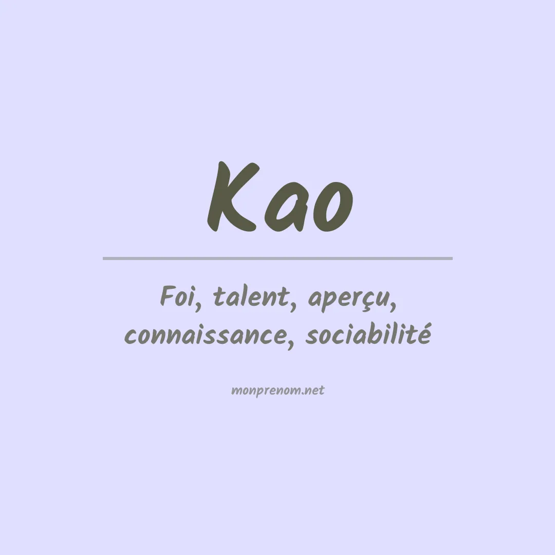 Signification du Prénom Kao