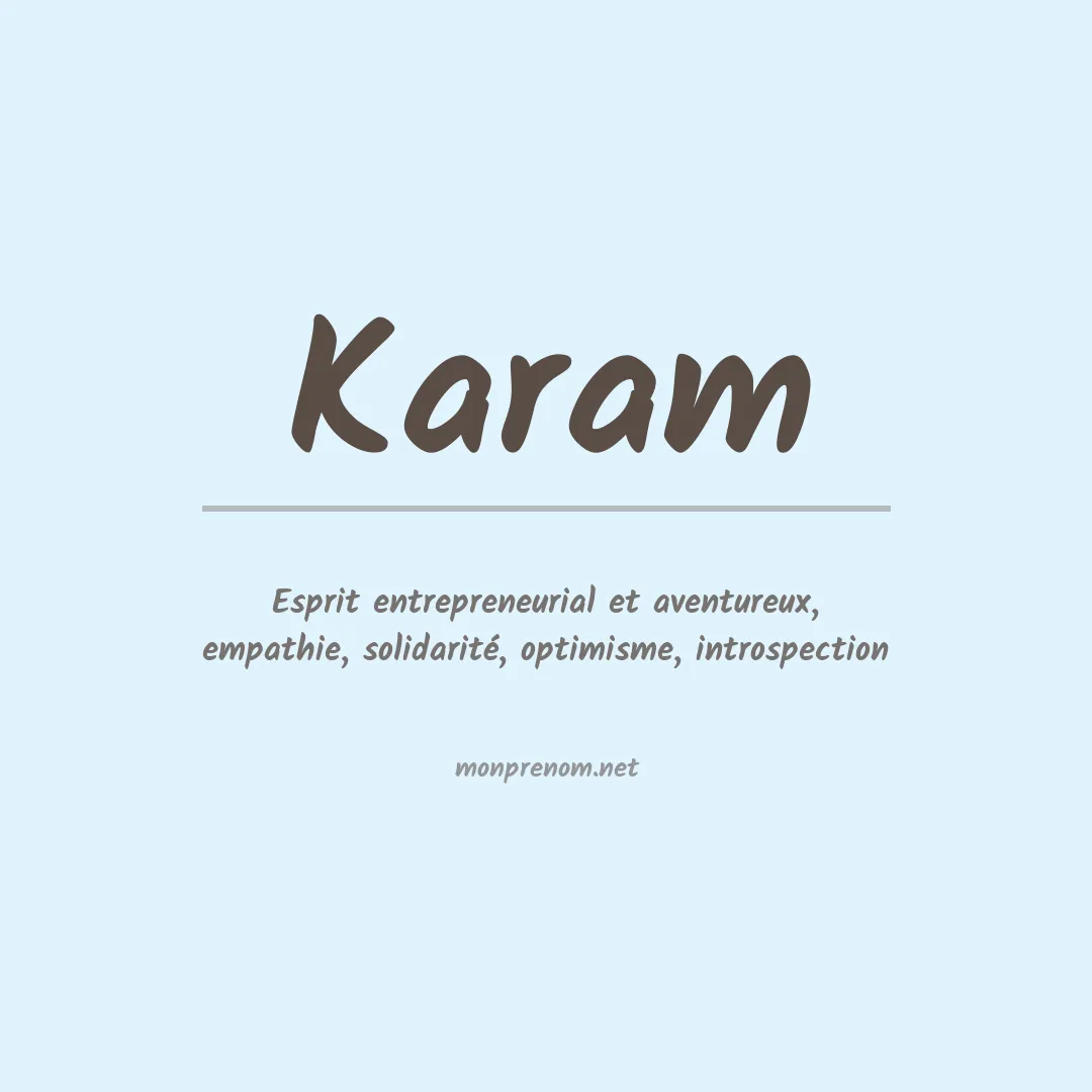 Signification du Prénom Karam