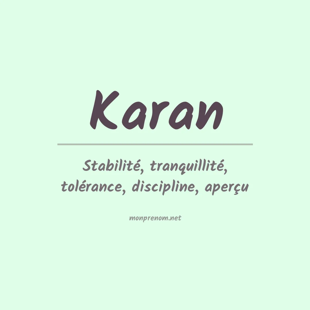 Signification du Prénom Karan