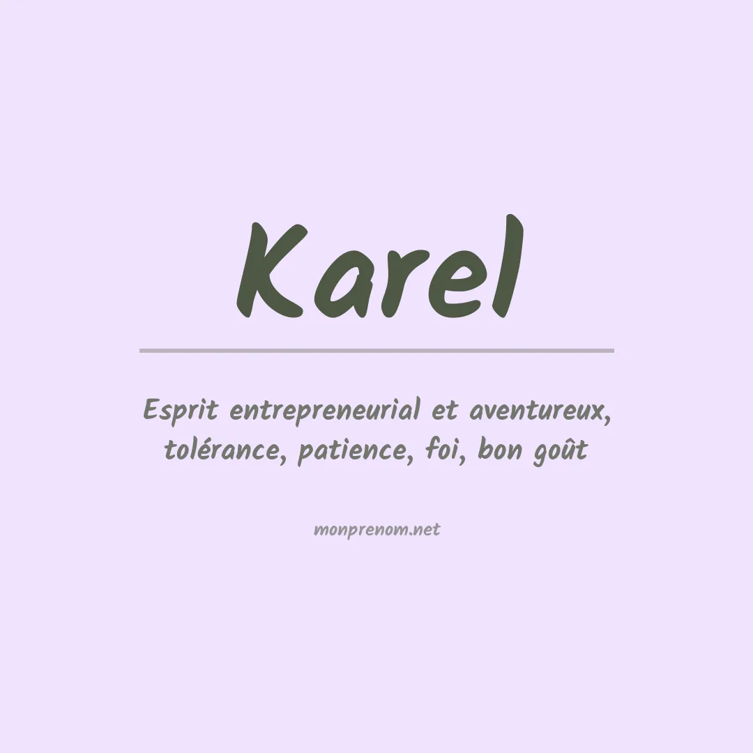 Signification du Prénom Karel