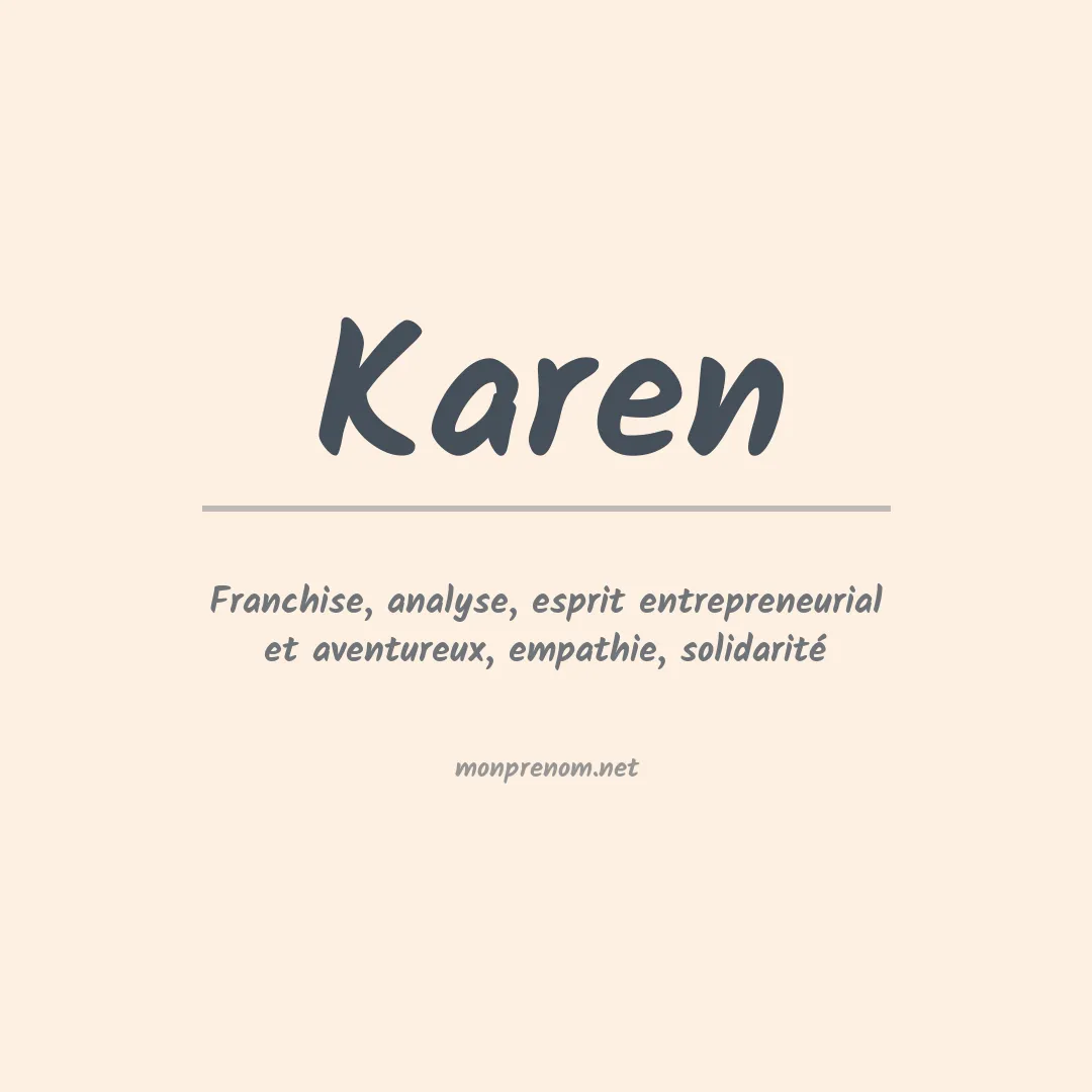 Signification du Prénom Karen