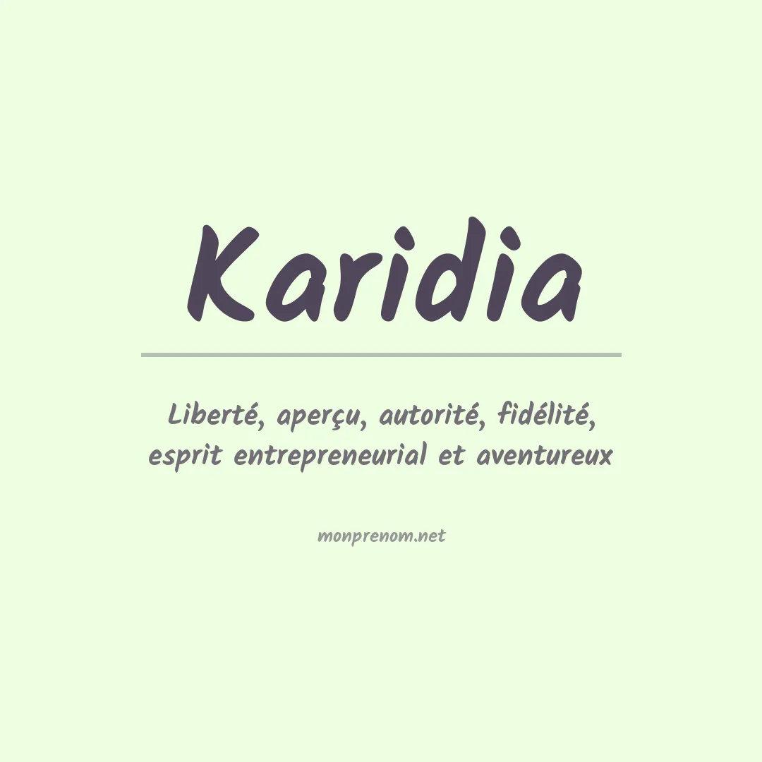 Signification du Prénom Karidia