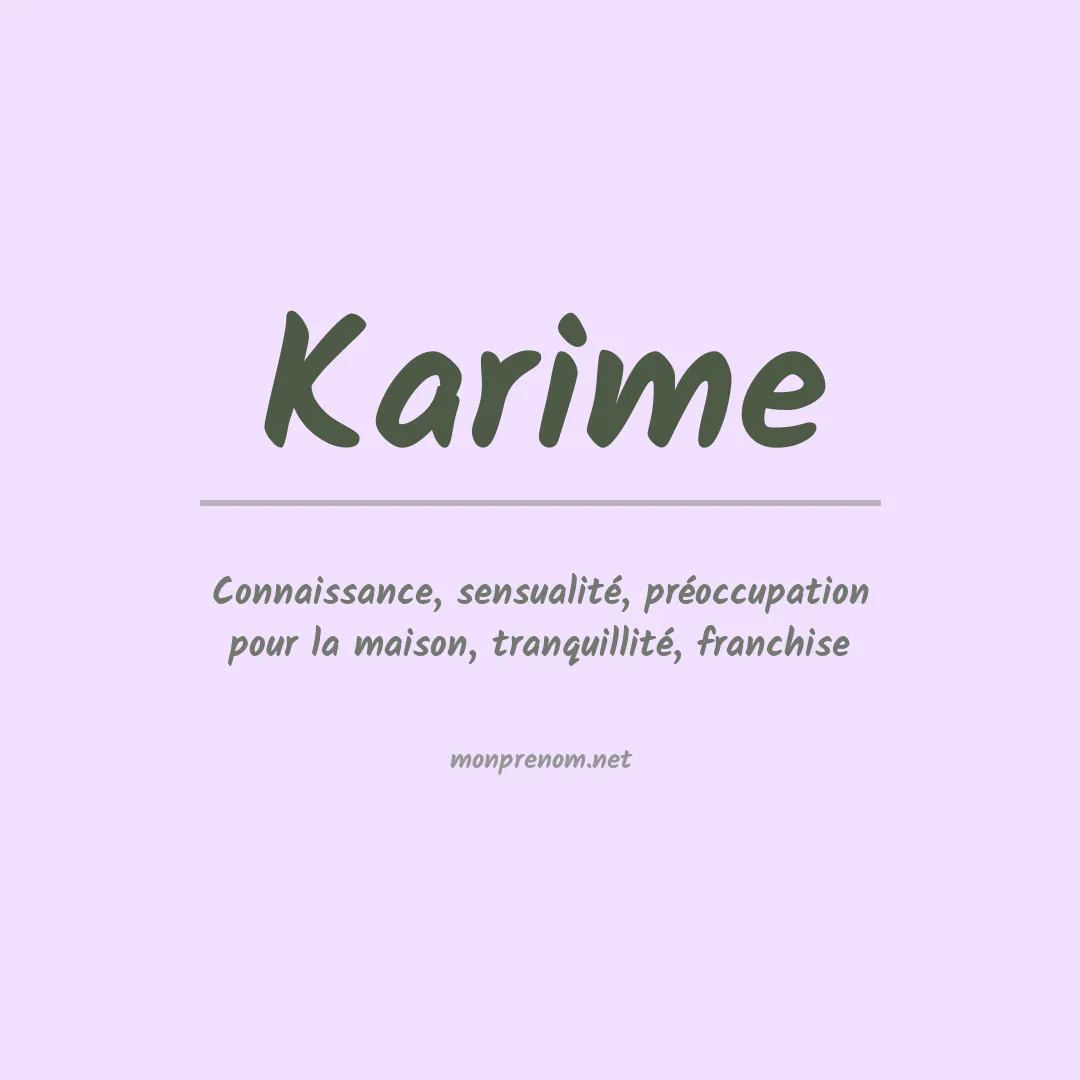 Signification du Prénom Karime Signification du Prénom Karime