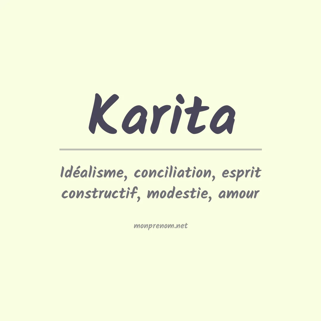 Signification du Prénom Karita Signification du Prénom Karita