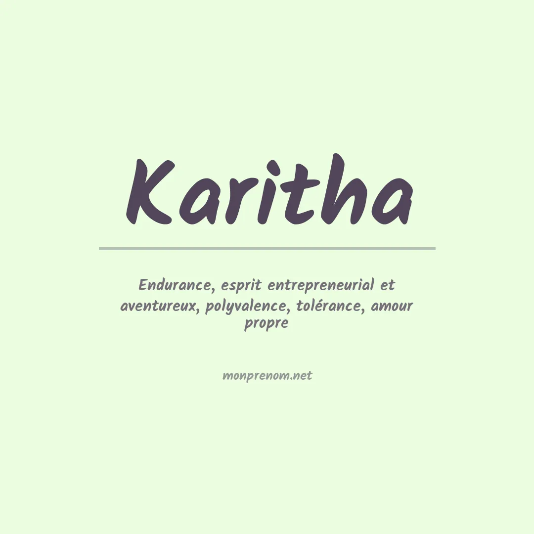 Signification du Prénom Karitha Signification du Prénom Karitha