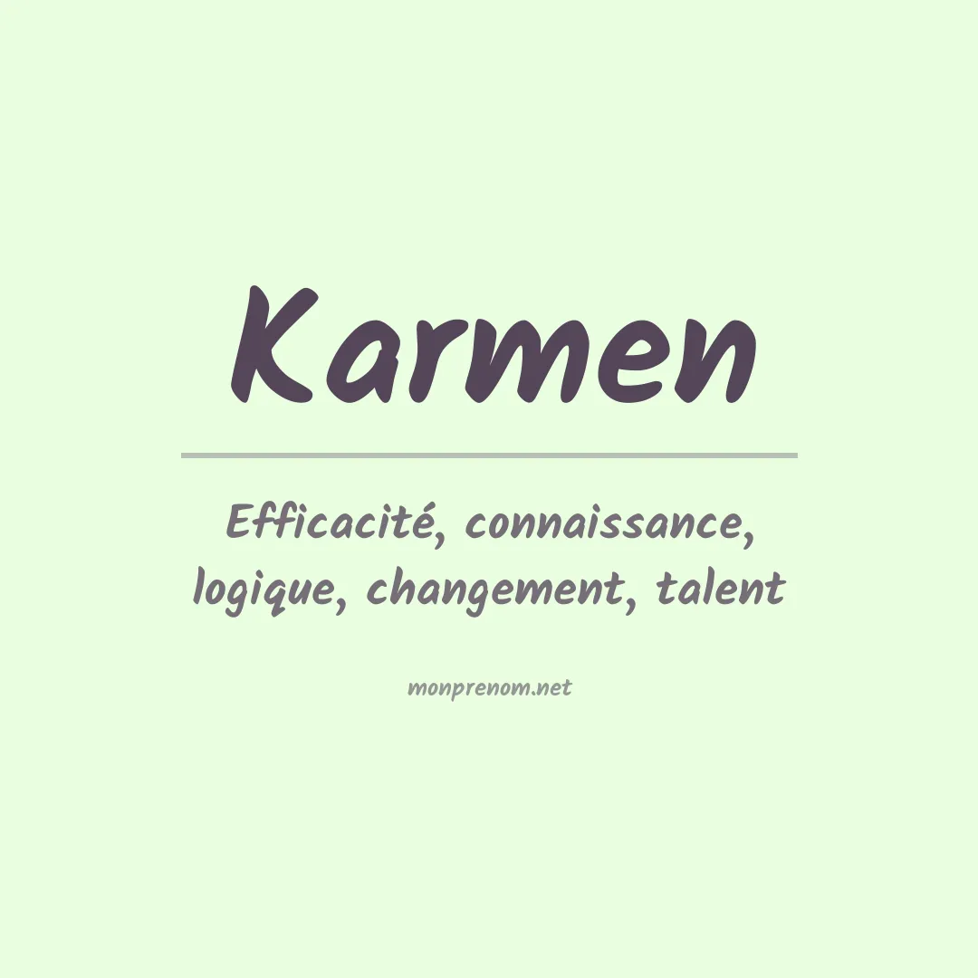 Signification du Prénom Karmen Signification du Prénom Karmen