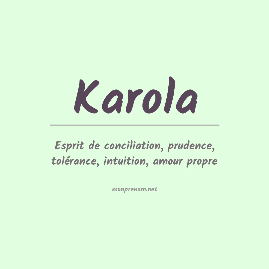 Signification du Prénom Karola