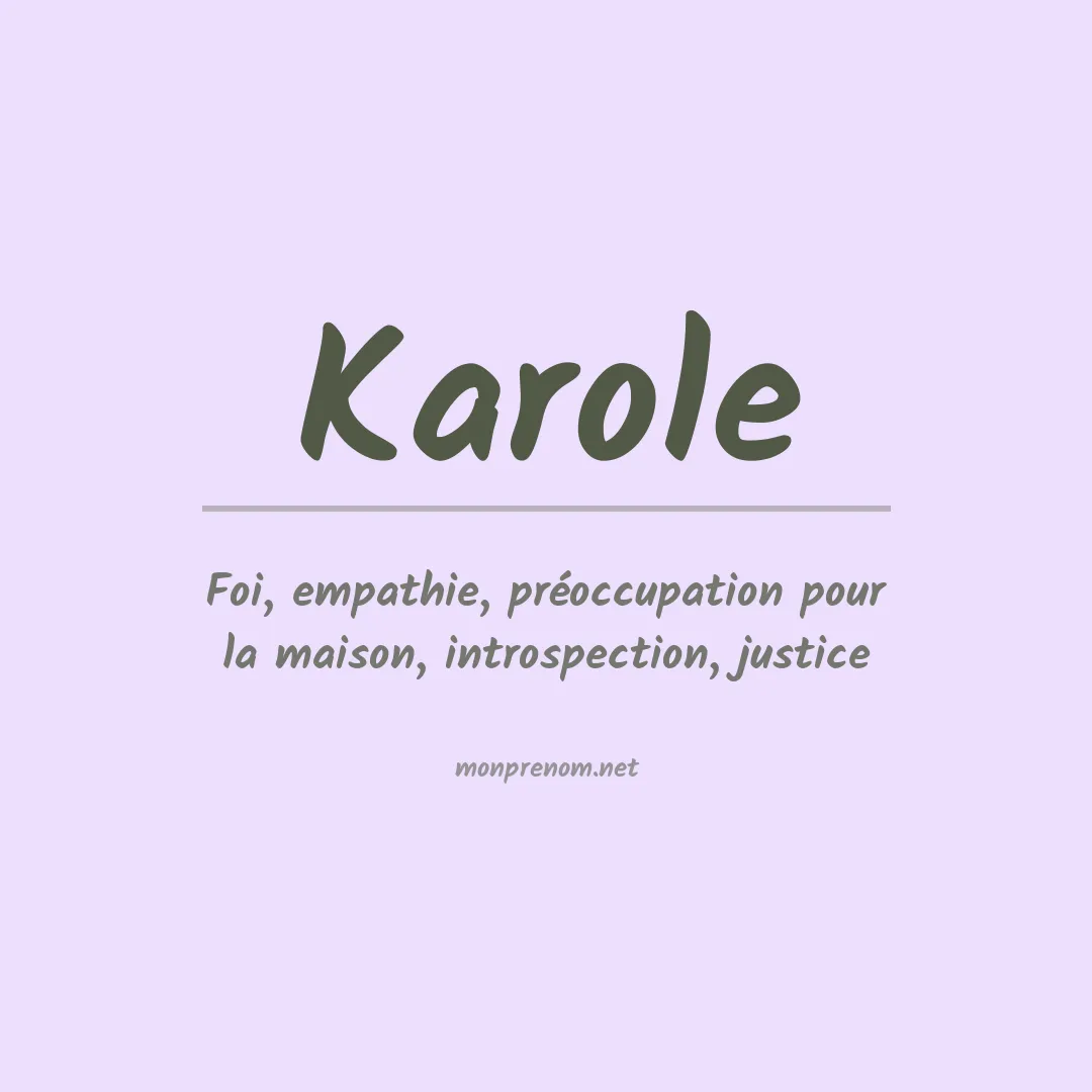 Signification du Prénom Karole