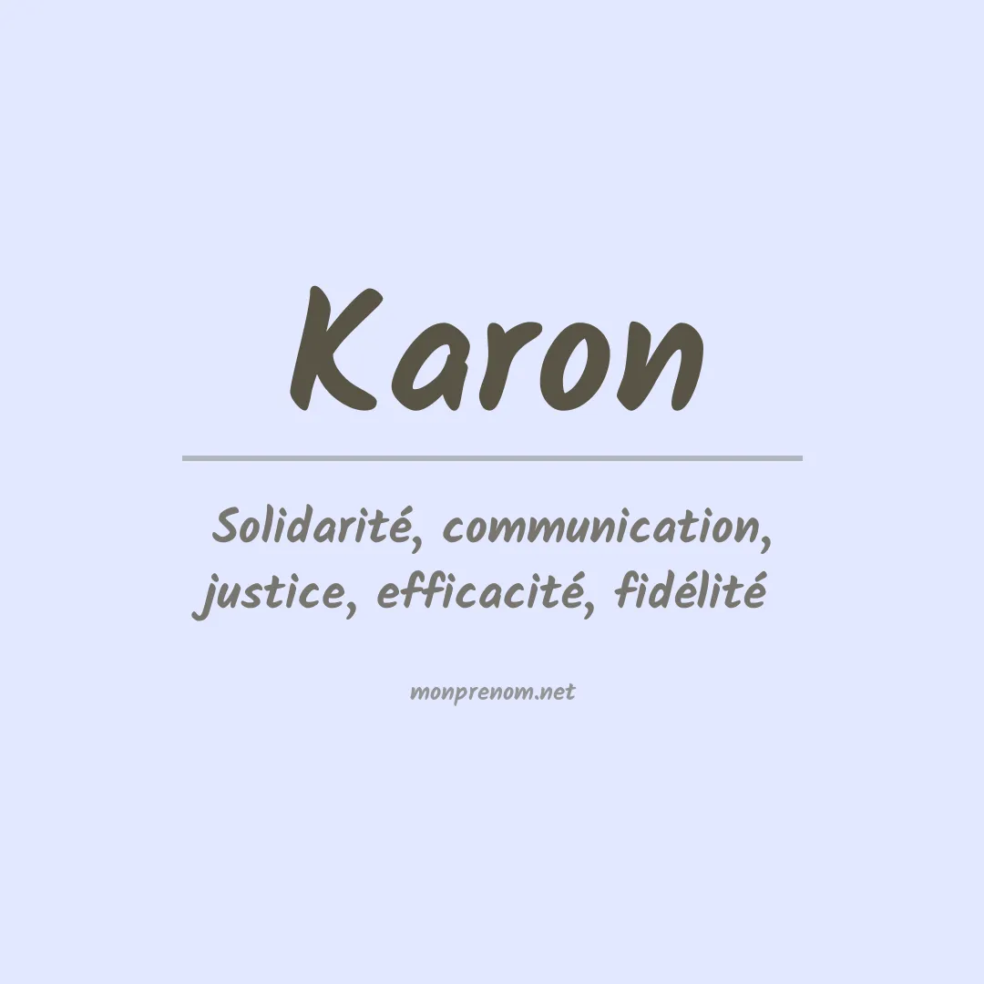 Signification du Prénom Karon