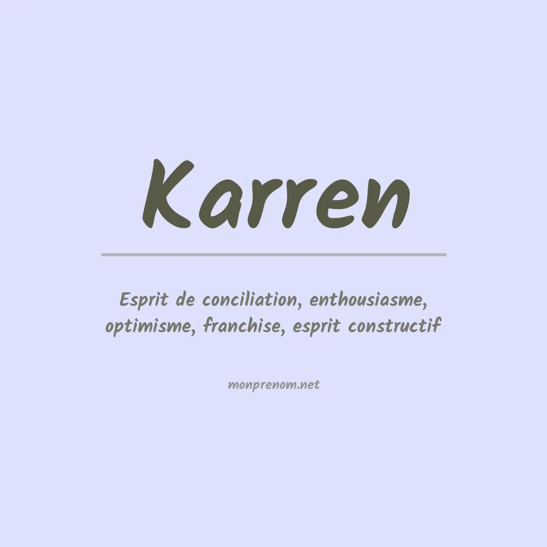 Signification du Prénom Karren