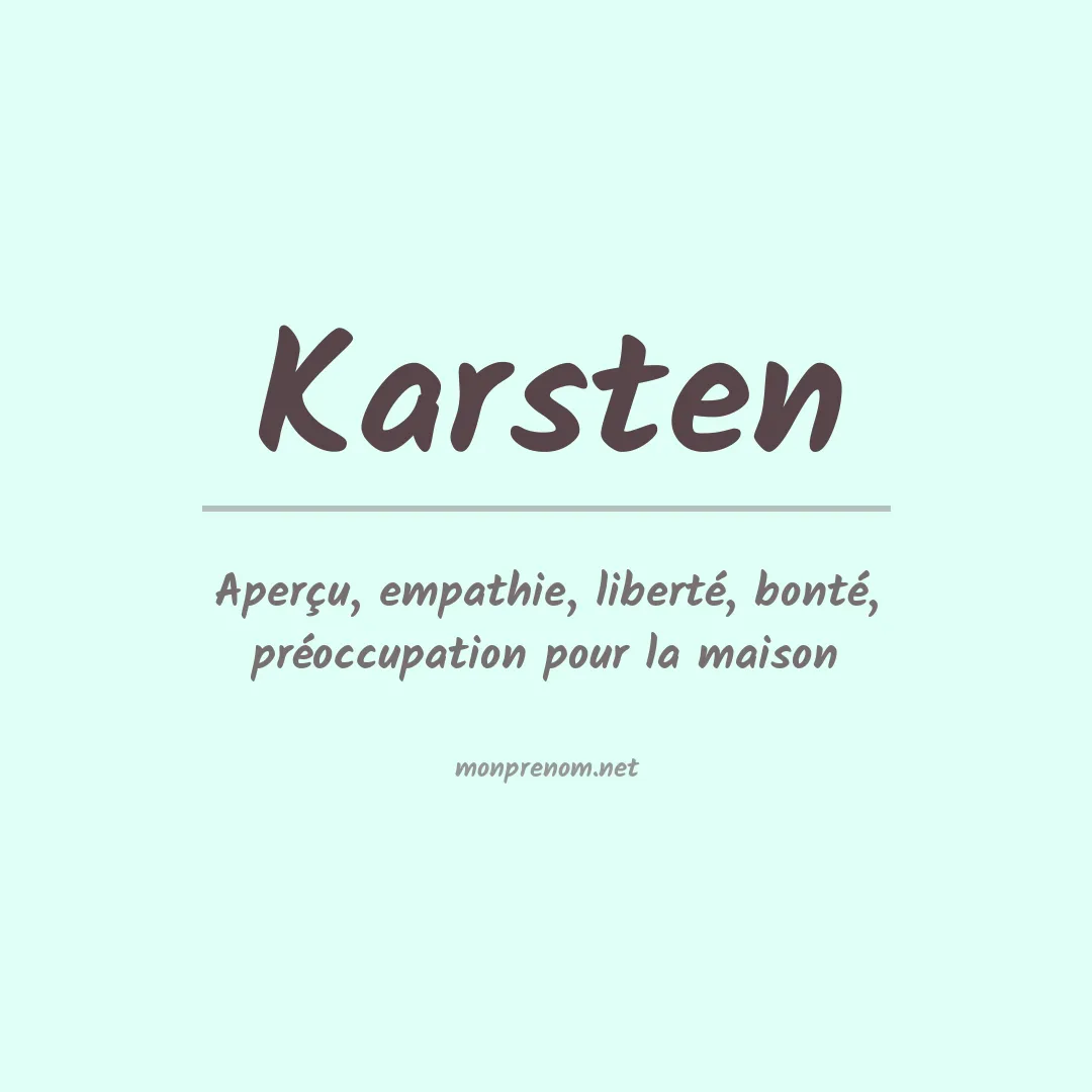 Signification du Prénom Karsten