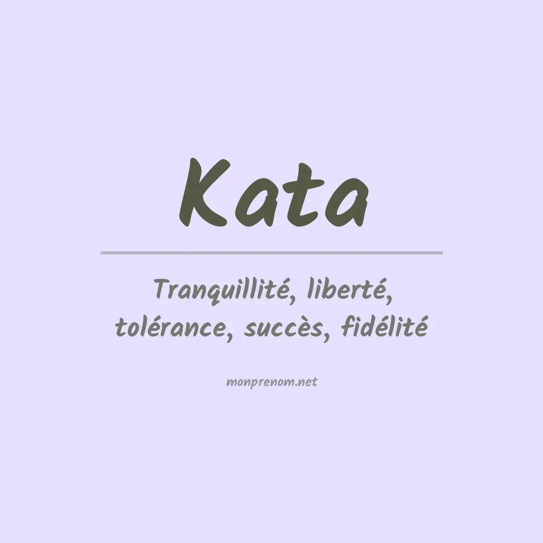 Signification du Prénom Kata