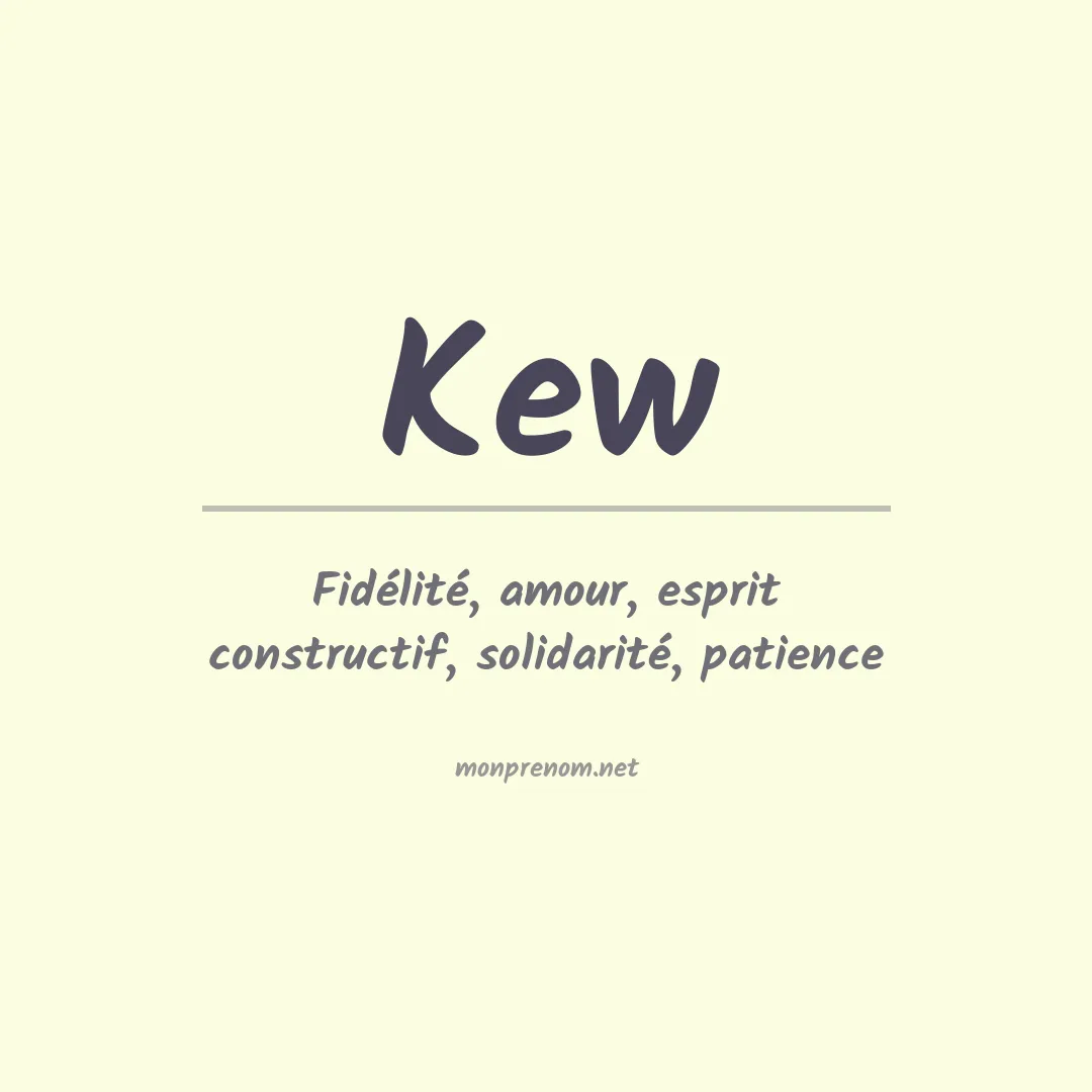 Signification du Prénom Kew