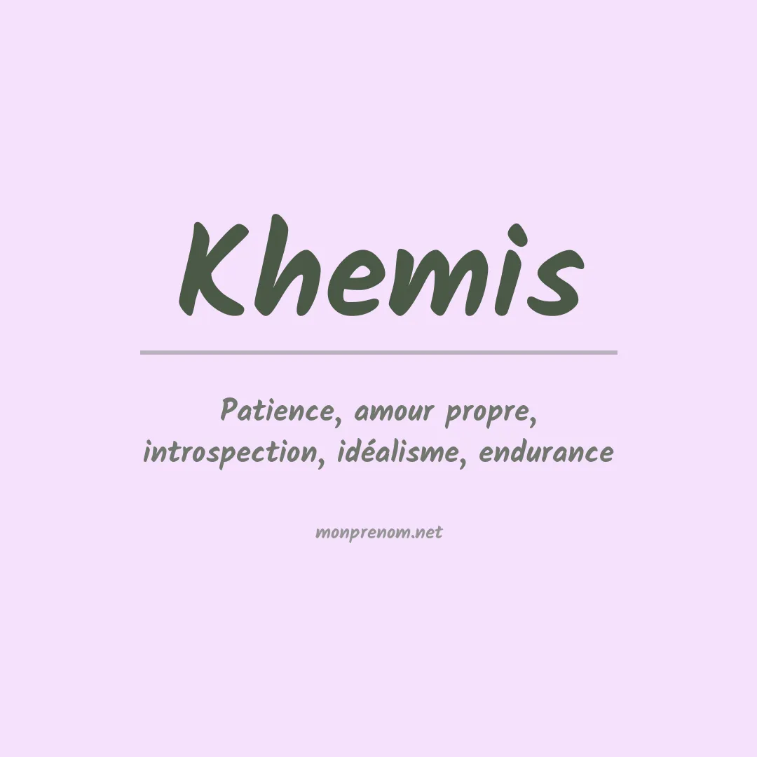 Signification du Prénom Khemis Signification du Prénom Khemis