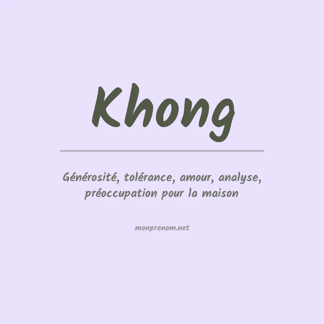 Signification du Prénom Khong