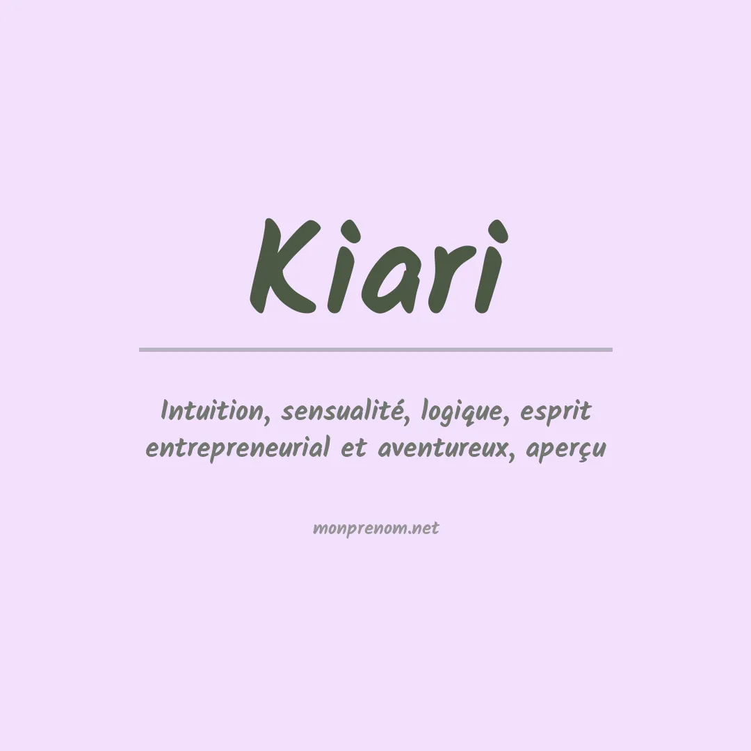 Signification du Prénom Kiari Signification du Prénom Kiari