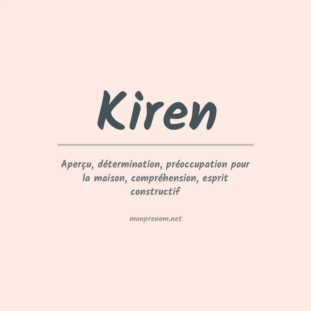 Signification du Prénom Kiren Signification du Prénom Kiren