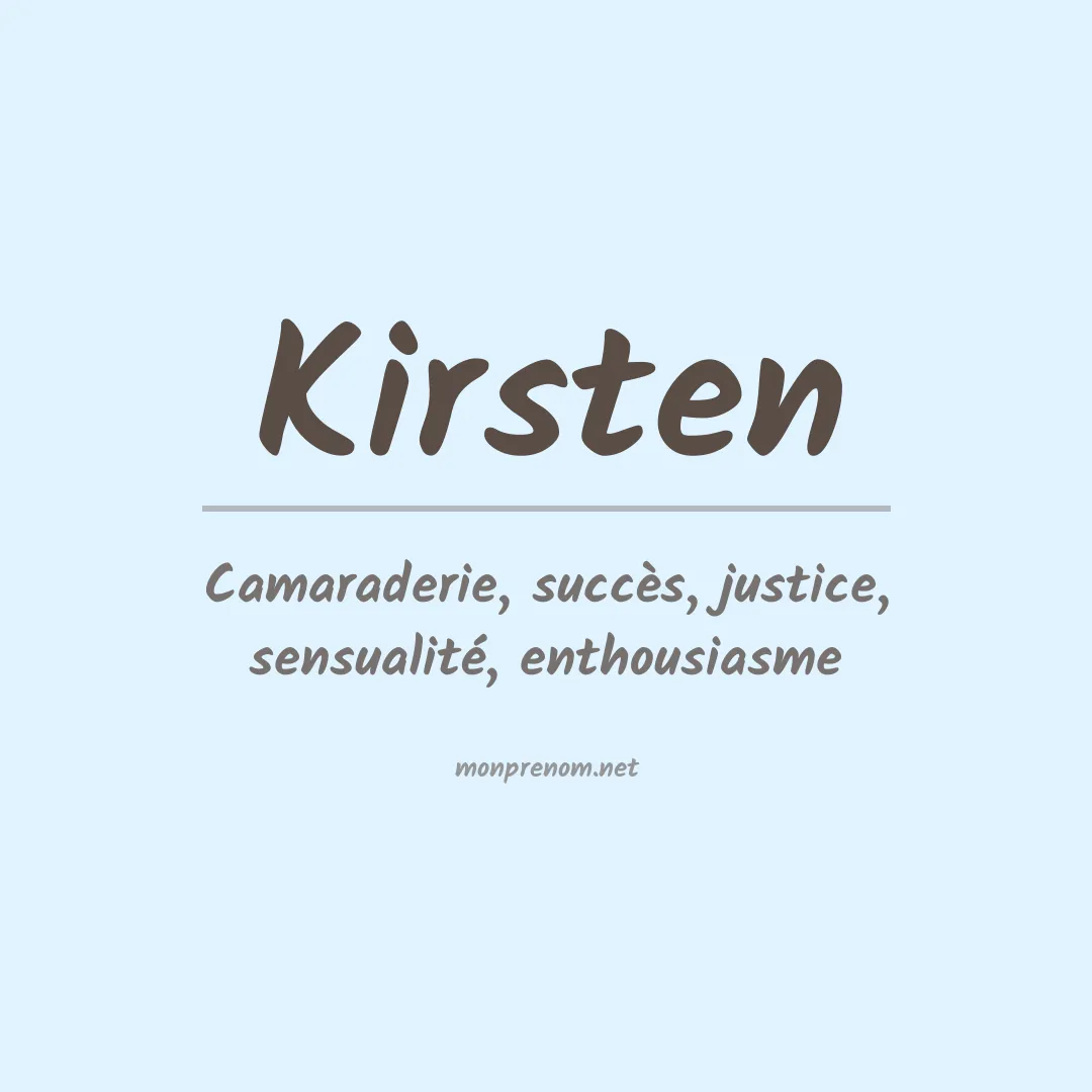 Signification du Prénom Kirsten