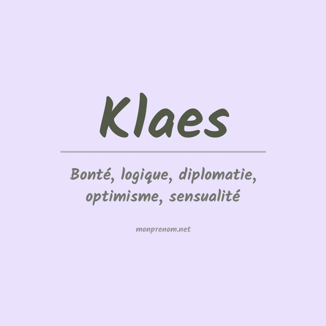 Signification du Prénom Klaes