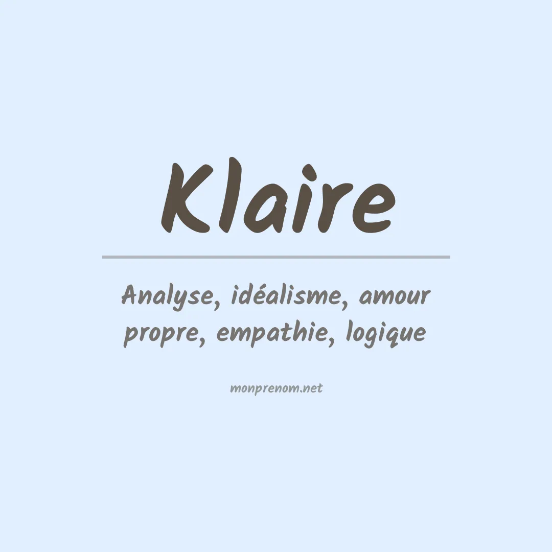 Signification du Prénom Klaire