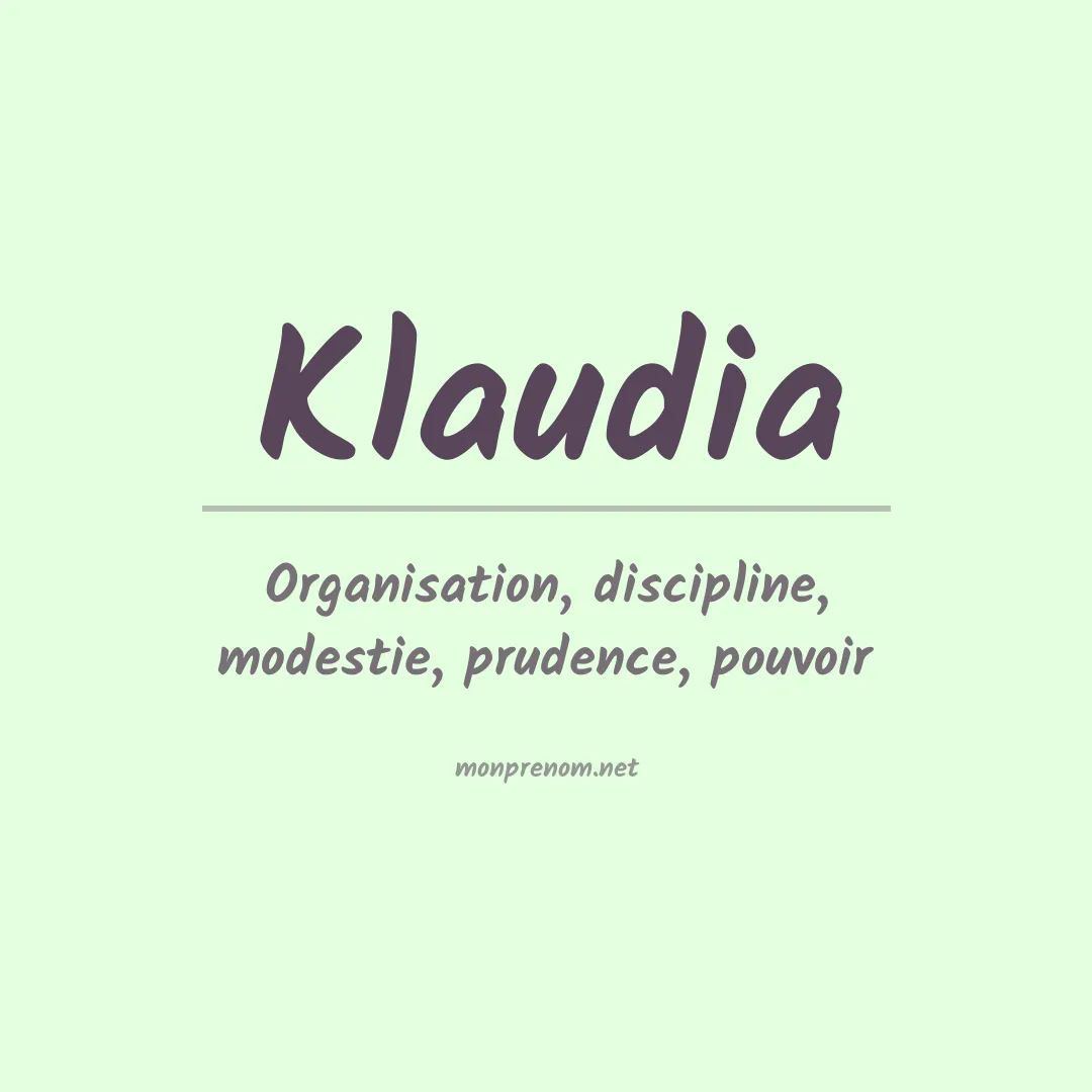 Signification du Prénom Klaudia