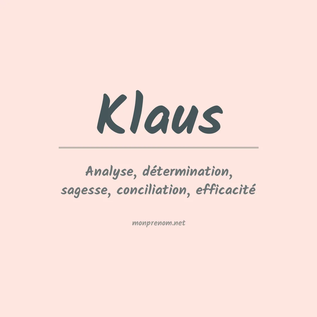 Signification du Prénom Klaus