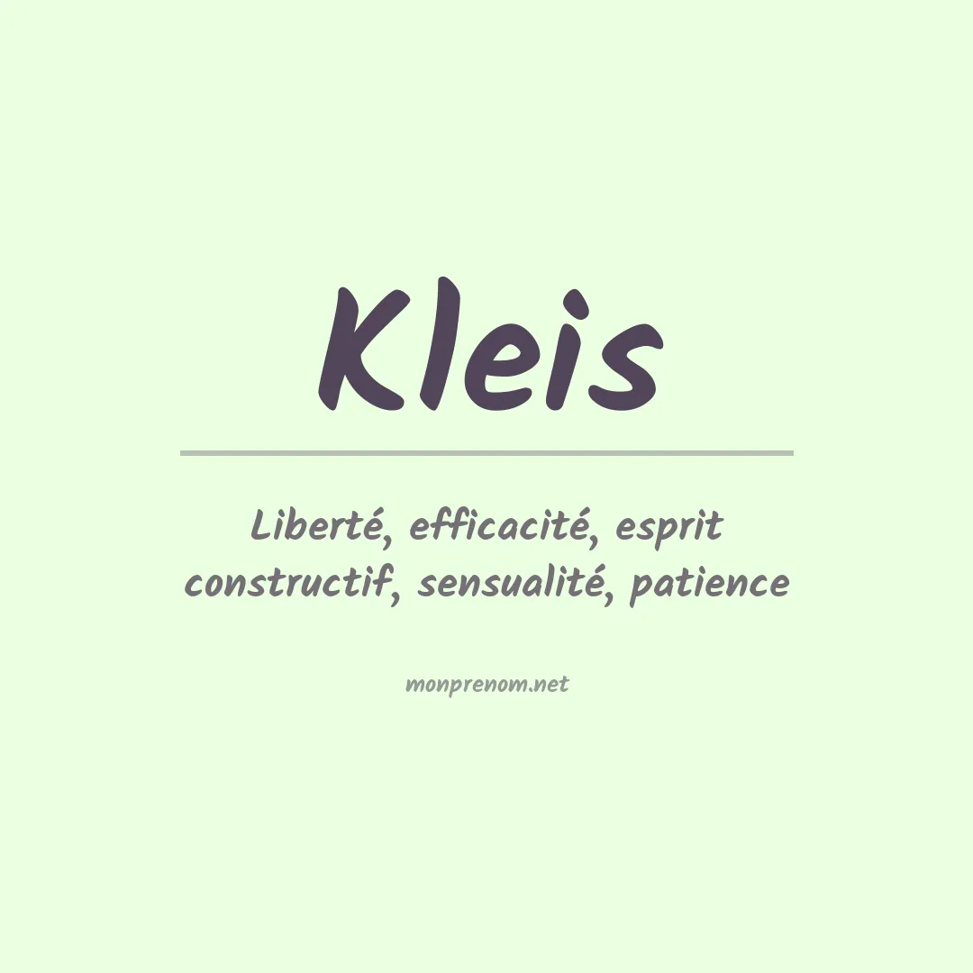 Signification du Prénom Kleis Signification du Prénom Kleis