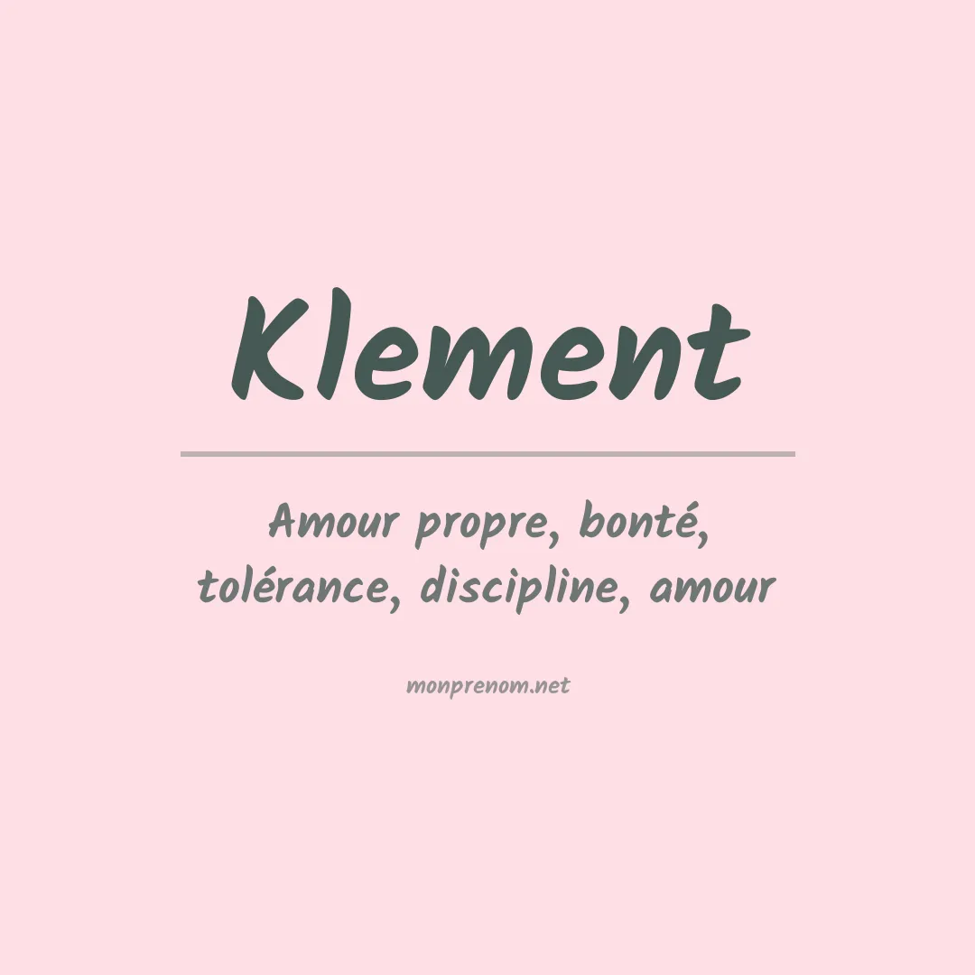 Signification du Prénom Klement