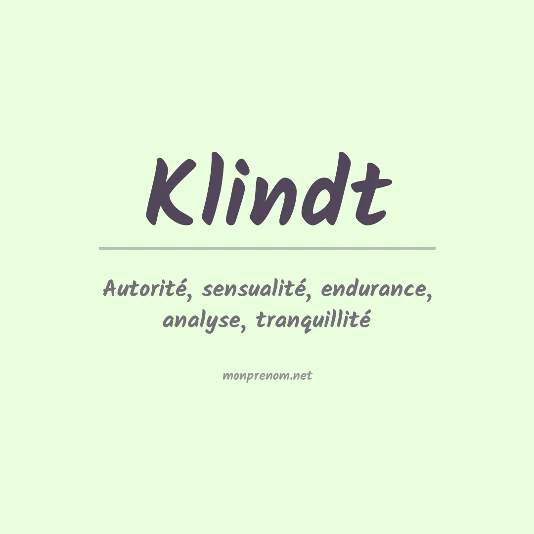 Signification du Prénom Klindt