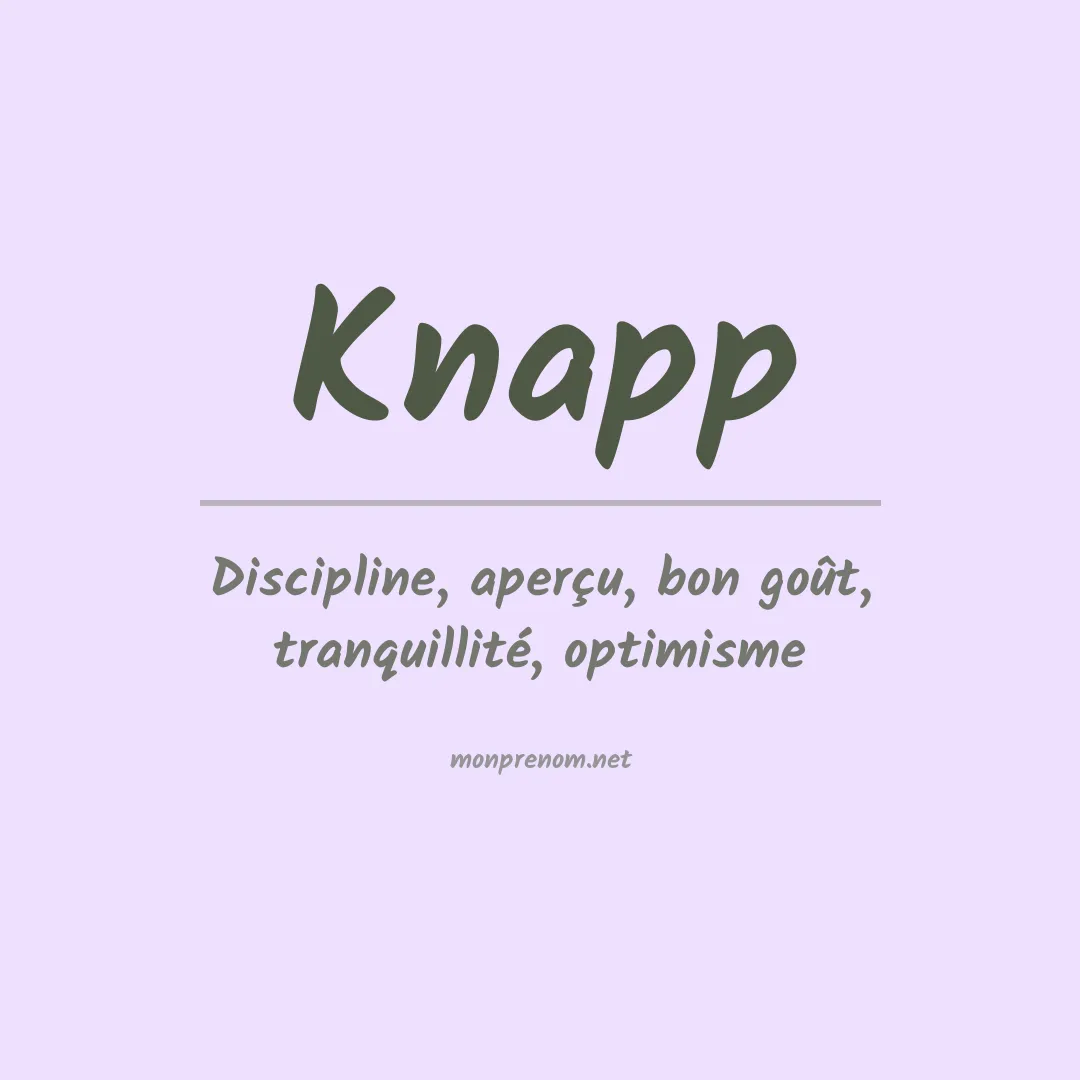 Signification du Prénom Knapp