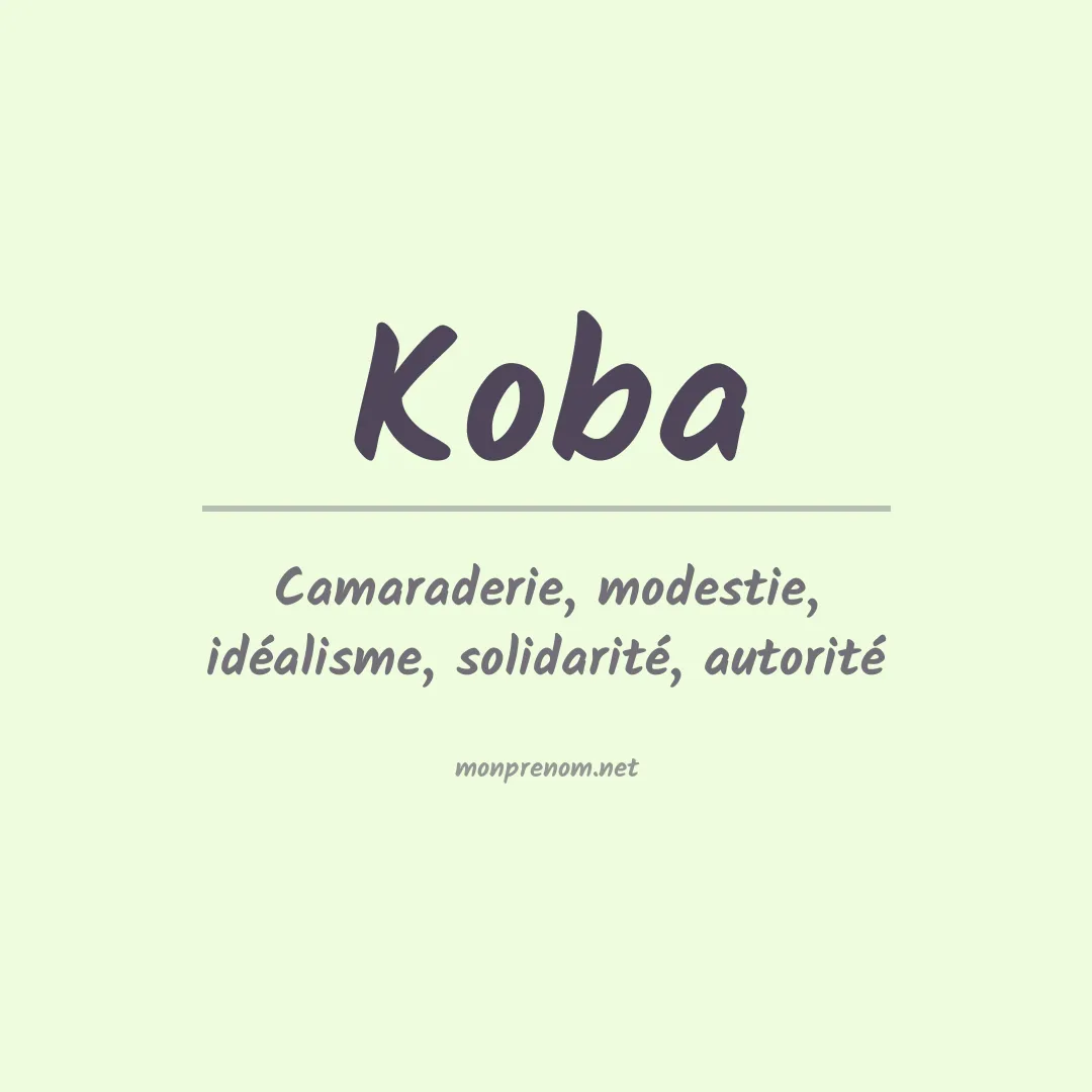 Signification du Prénom Koba
