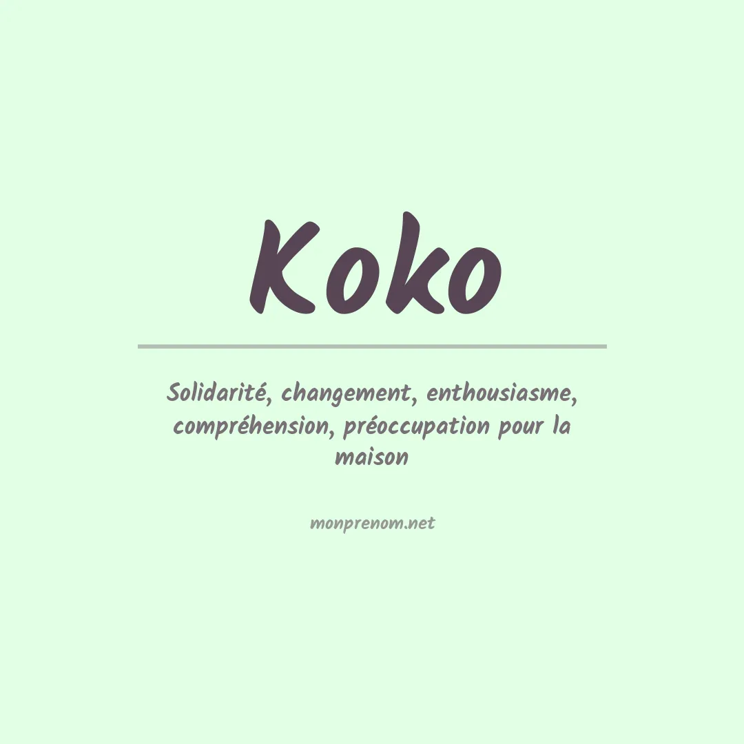 Signification du Prénom Koko