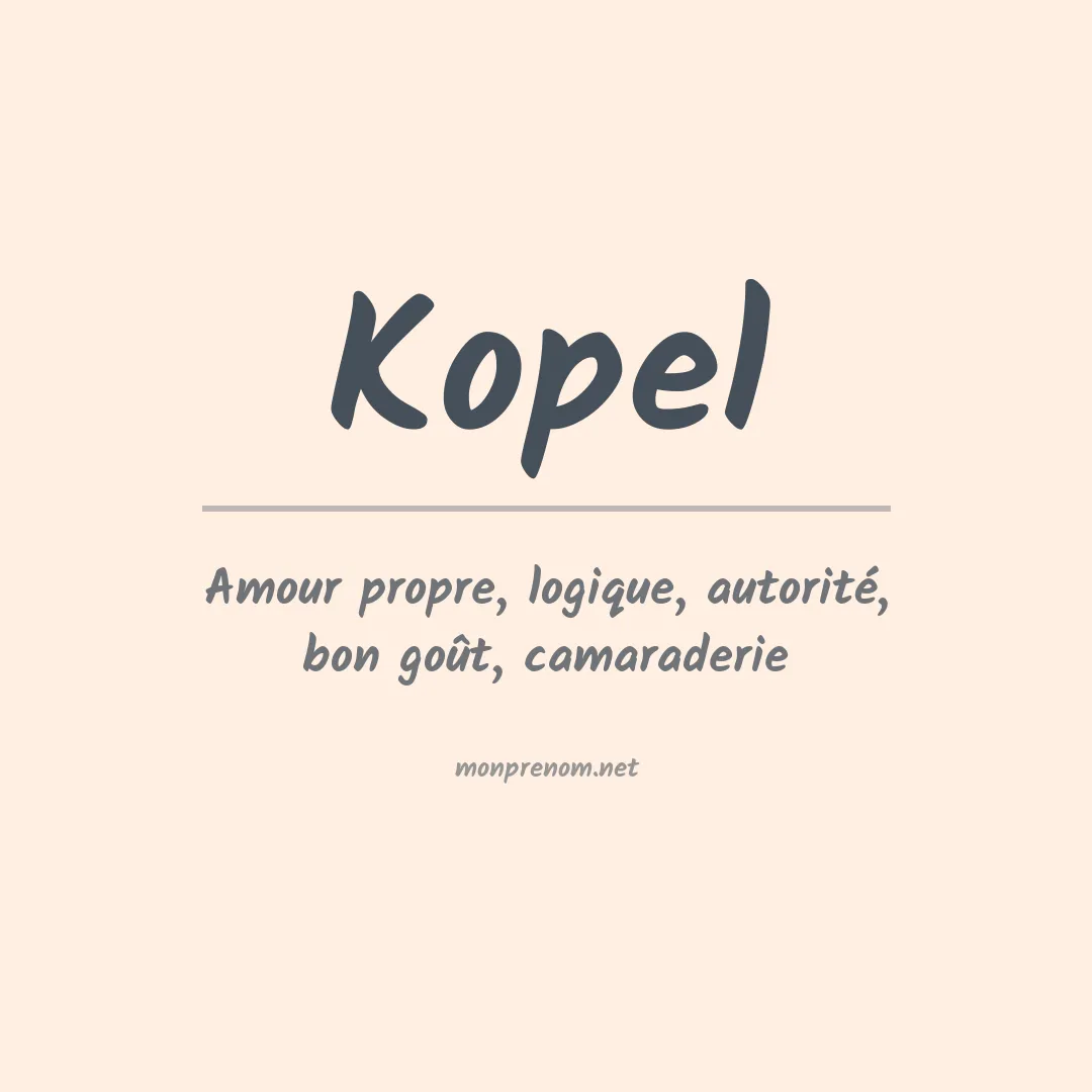 Signification du Prénom Kopel