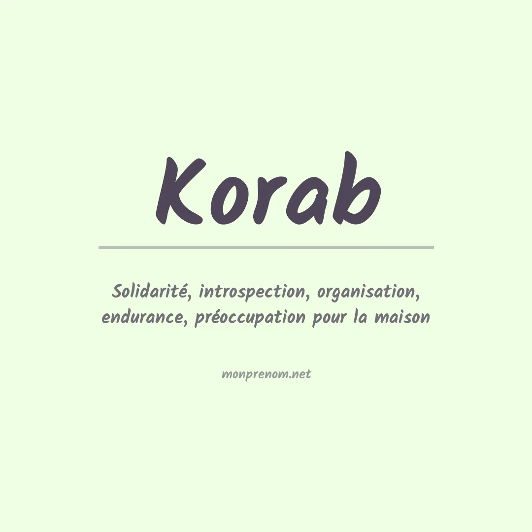 Signification du Prénom Korab
