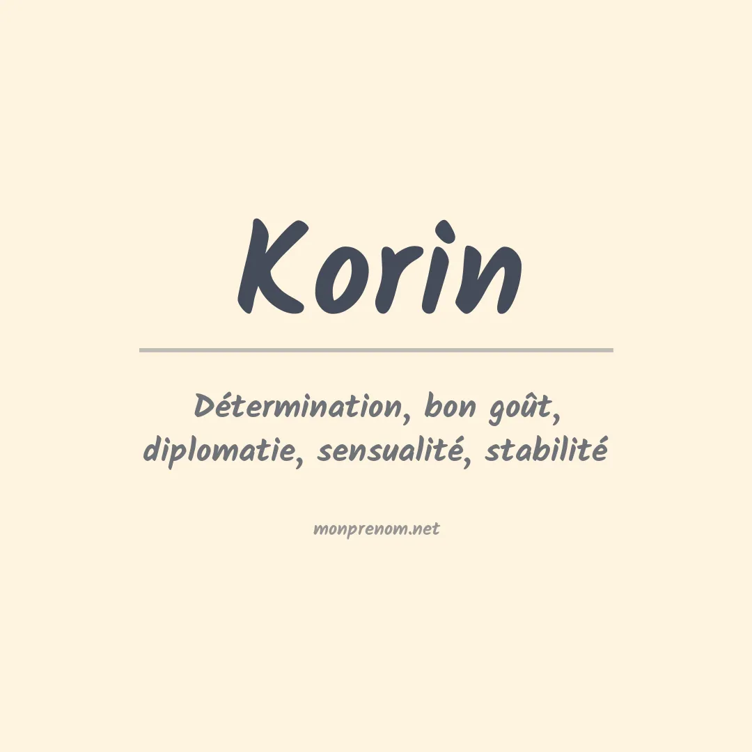 Signification du Prénom Korin