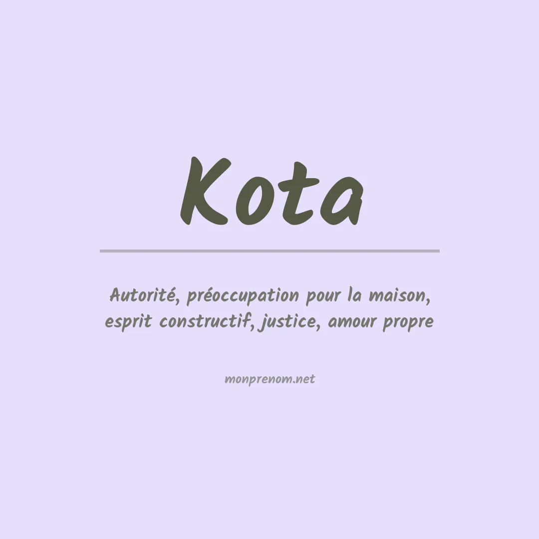 Signification du Prénom Kota