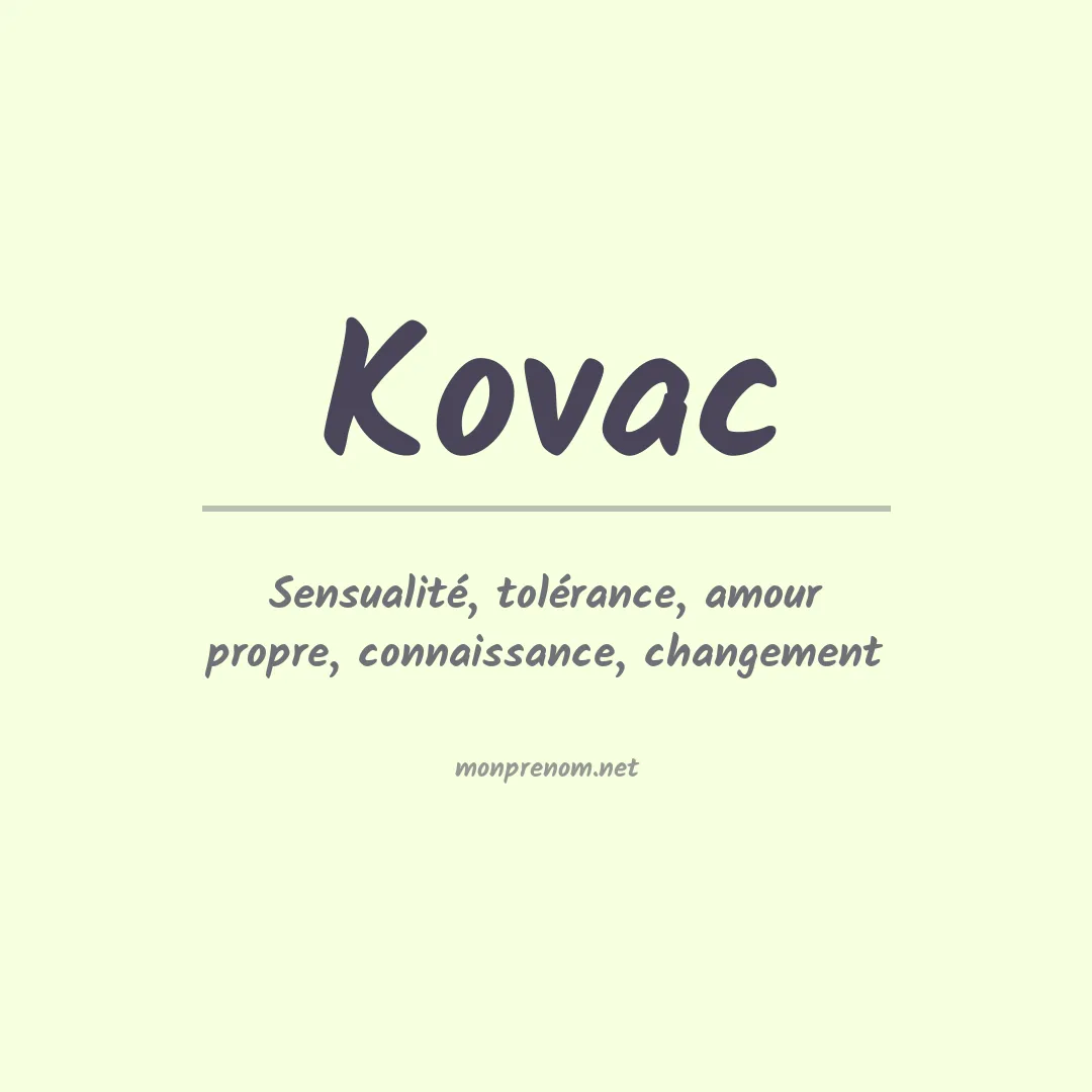 Signification du Prénom Kovac