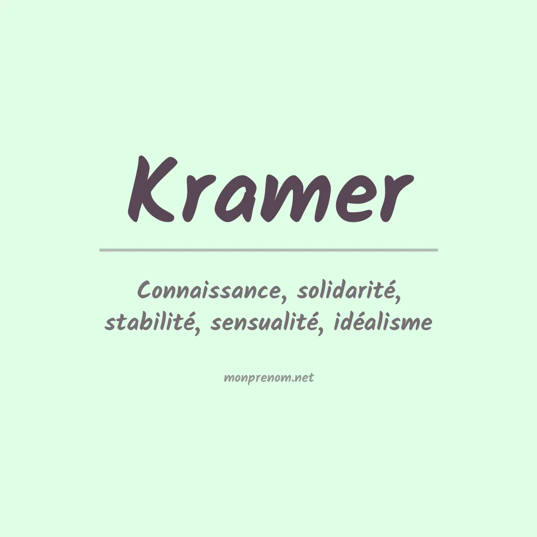 Signification du Prénom Kramer