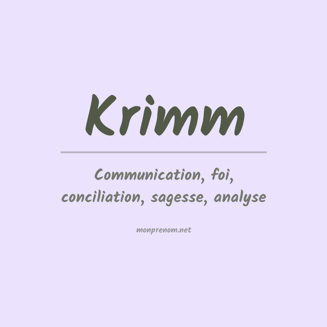 Signification du Prénom Krimm