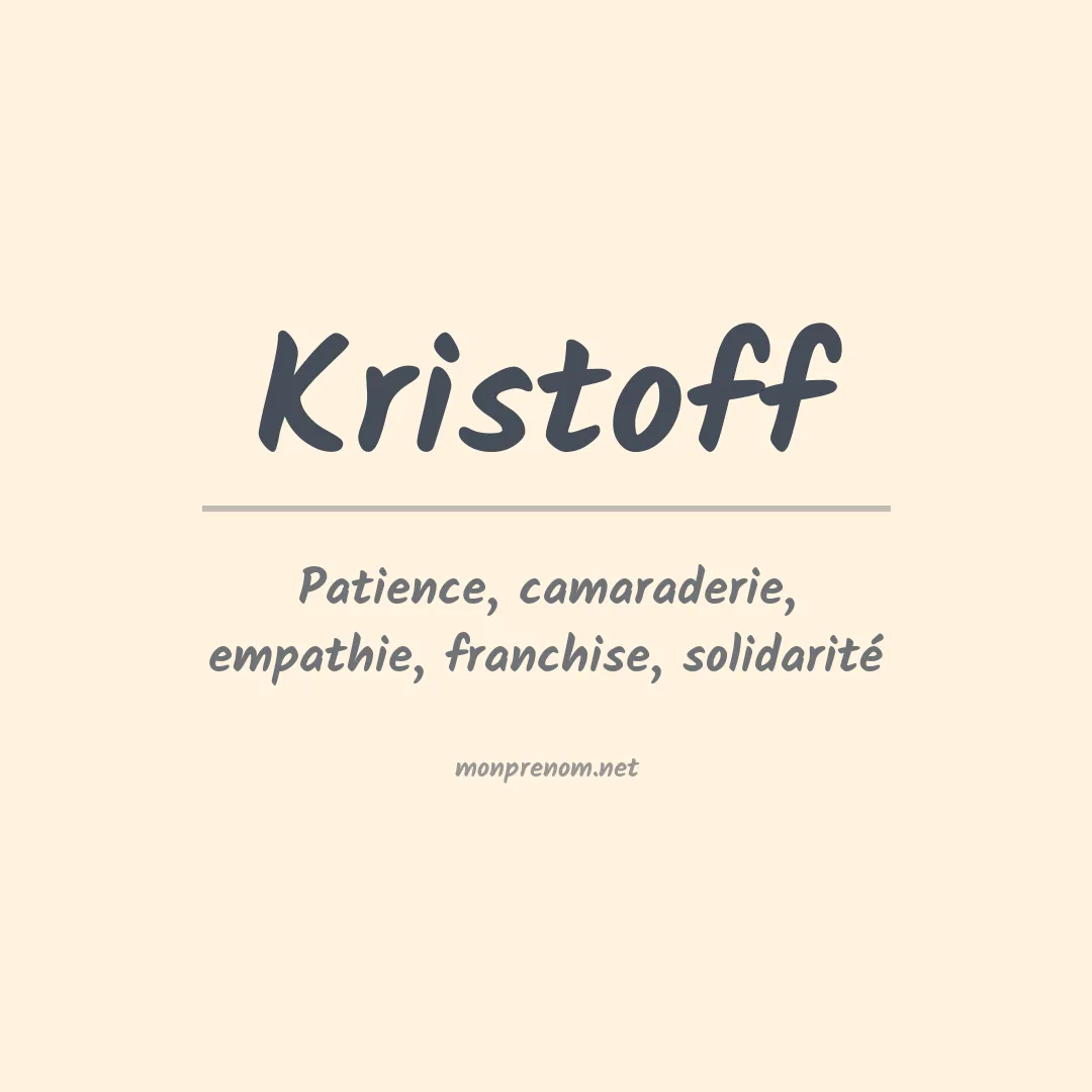 Signification du Prénom Kristoff