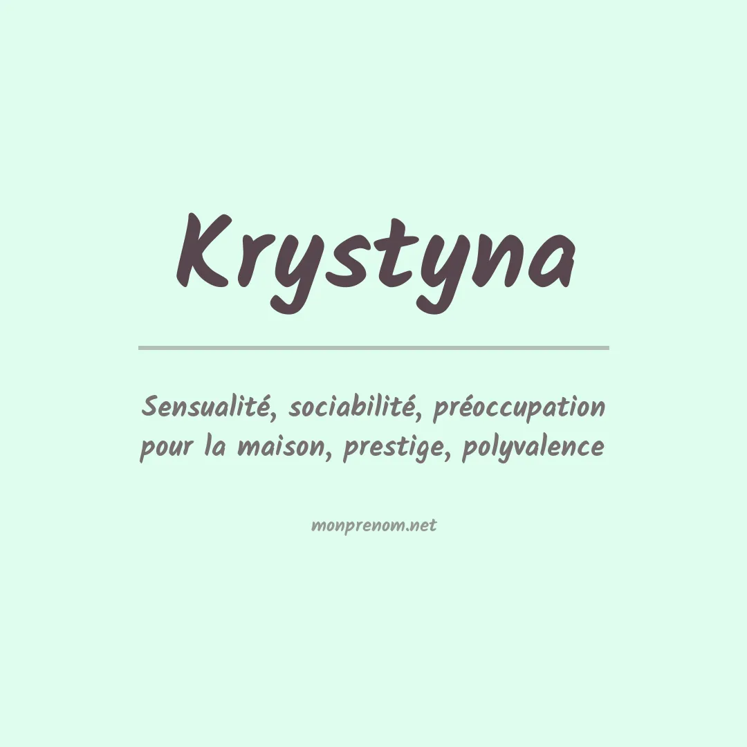 Signification du Prénom Krystyna