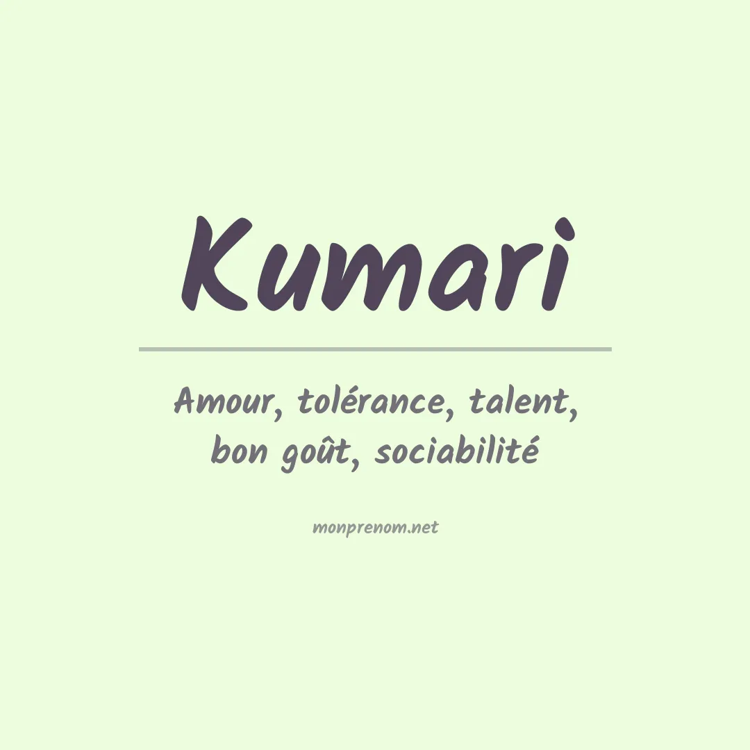 Signification du Prénom Kumari