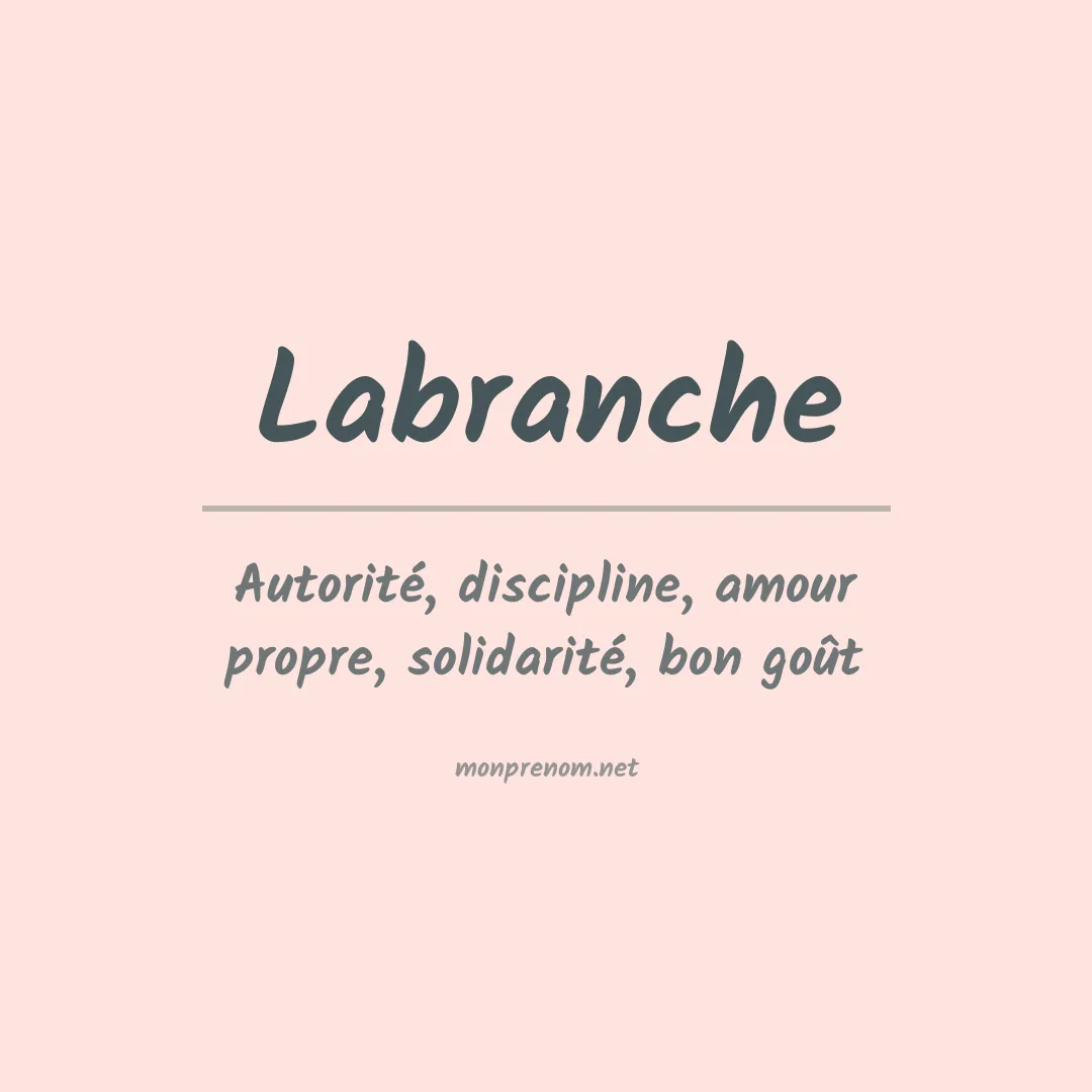 Signification du Prénom Labranche