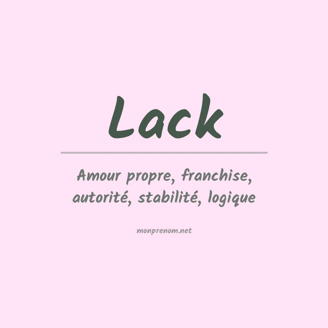 Signification du Prénom Lack