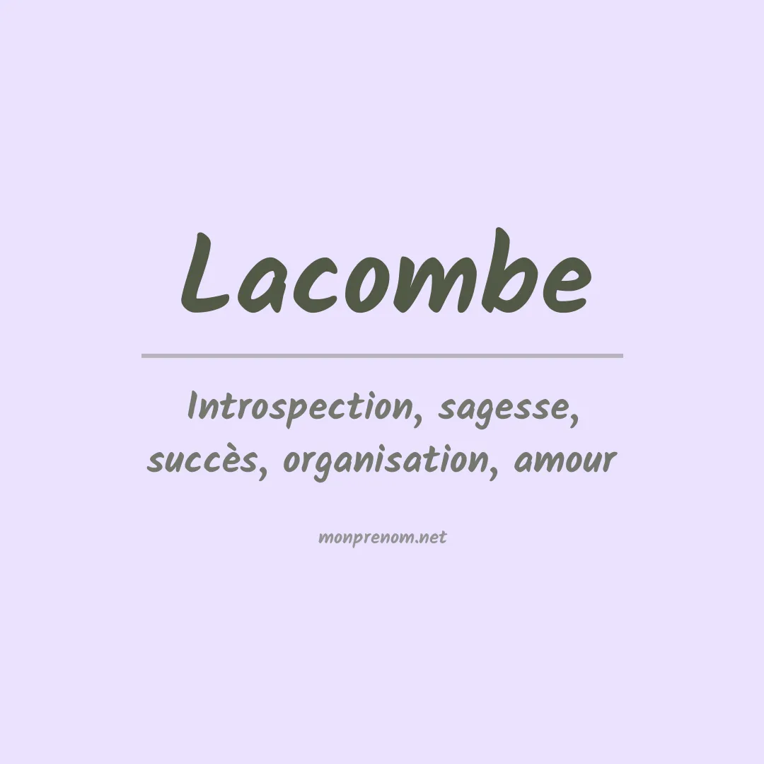 Signification du Prénom Lacombe