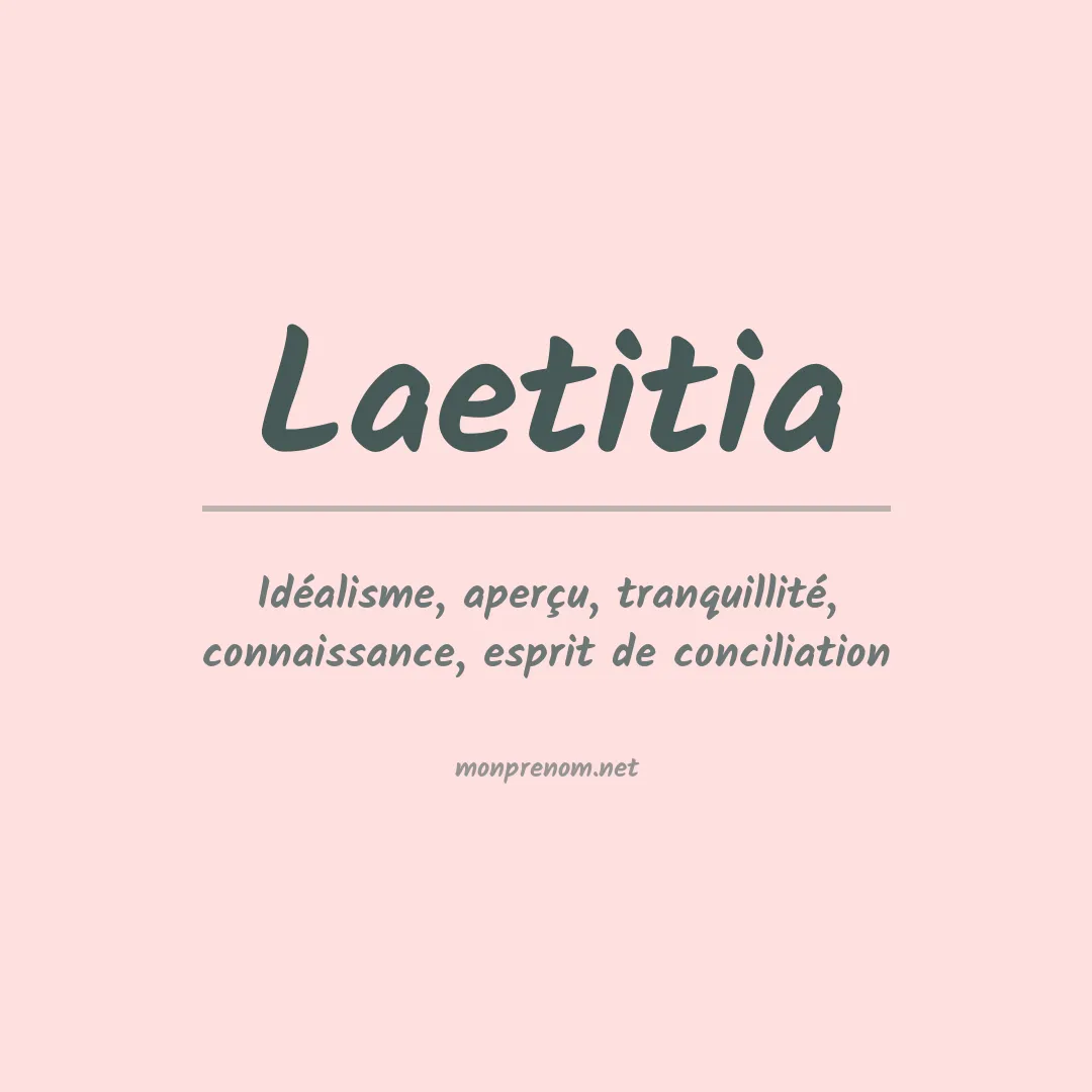Signification du Prénom Laetitia